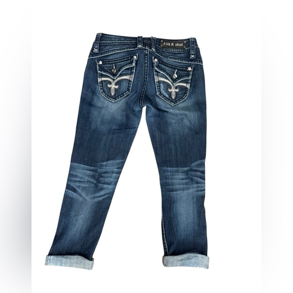 Rock Revival Women's Stephanie capri Blue Jeans size 28 - Picture 1 of 10